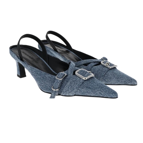 Justine Clenquet Shoes - Justine Clenquet Joan Denim Slingbacks